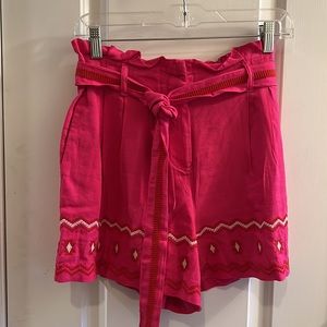 LOFT NWT Embroidered Linen Blend Shorts